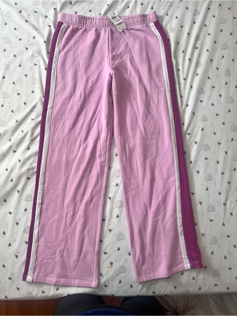 Ideology Light Pink Joggers with Magenta Side Panels and White Stripe